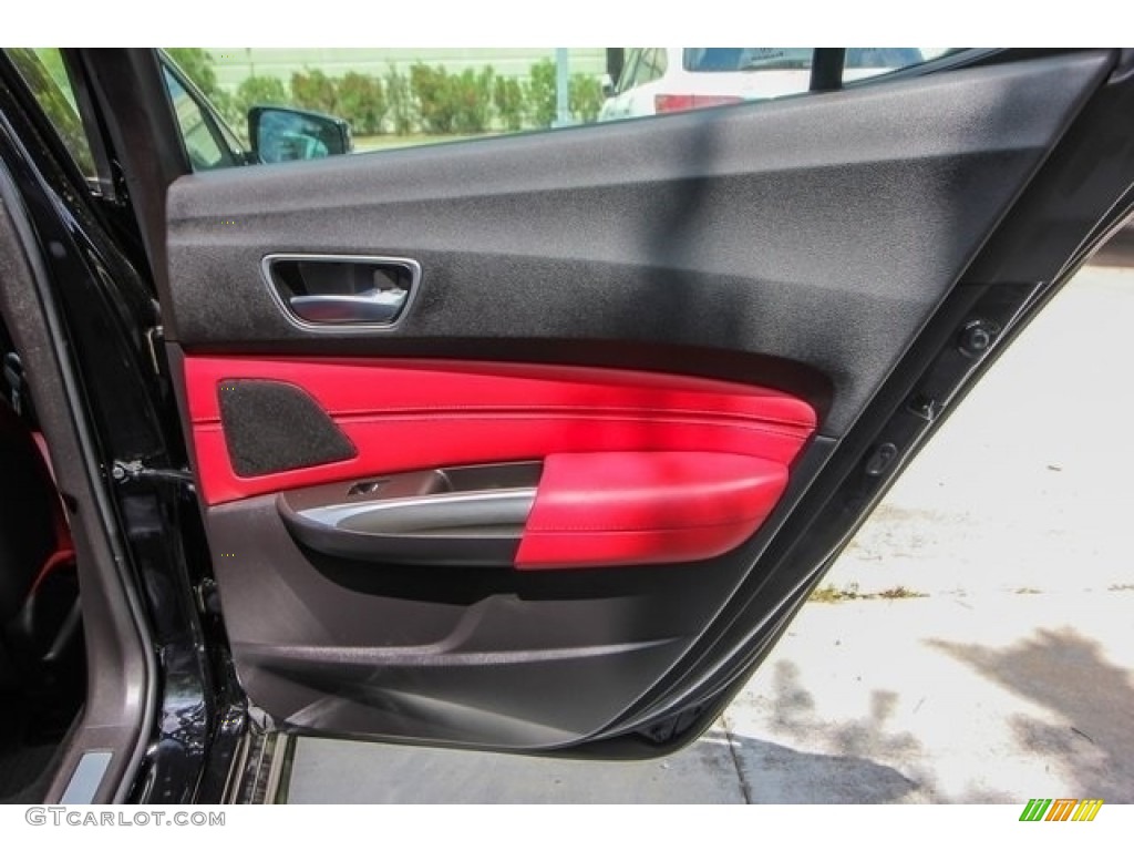 2018 Acura TLX V6 SH-AWD A-Spec Sedan Red Door Panel Photo #126395607