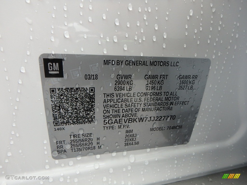 2018 Enclave Premium AWD - White Frost Tricoat / Dark Galvanized photo #15