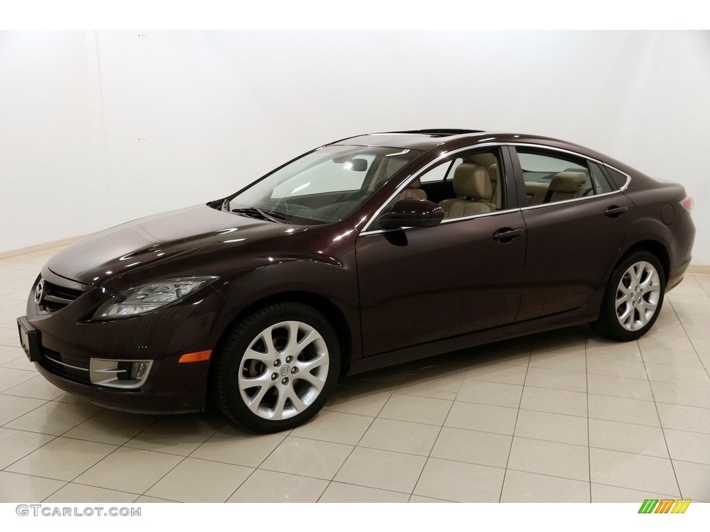 2009 MAZDA6 s Grand Touring - Black Cherry Metallic / Beige photo #3