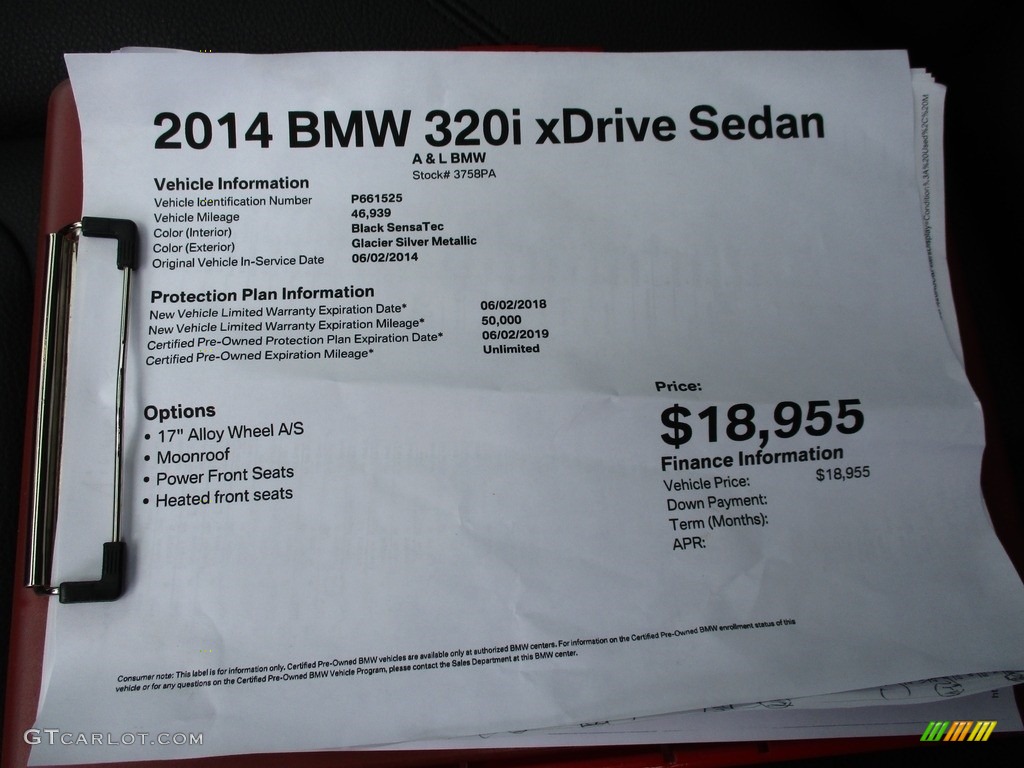 2014 3 Series 320i xDrive Sedan - Glacier Silver Metallic / Black photo #12