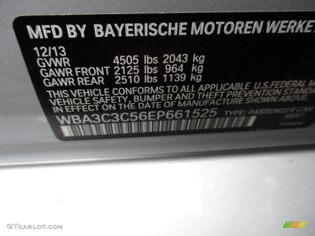 2014 3 Series 320i xDrive Sedan - Glacier Silver Metallic / Black photo #19