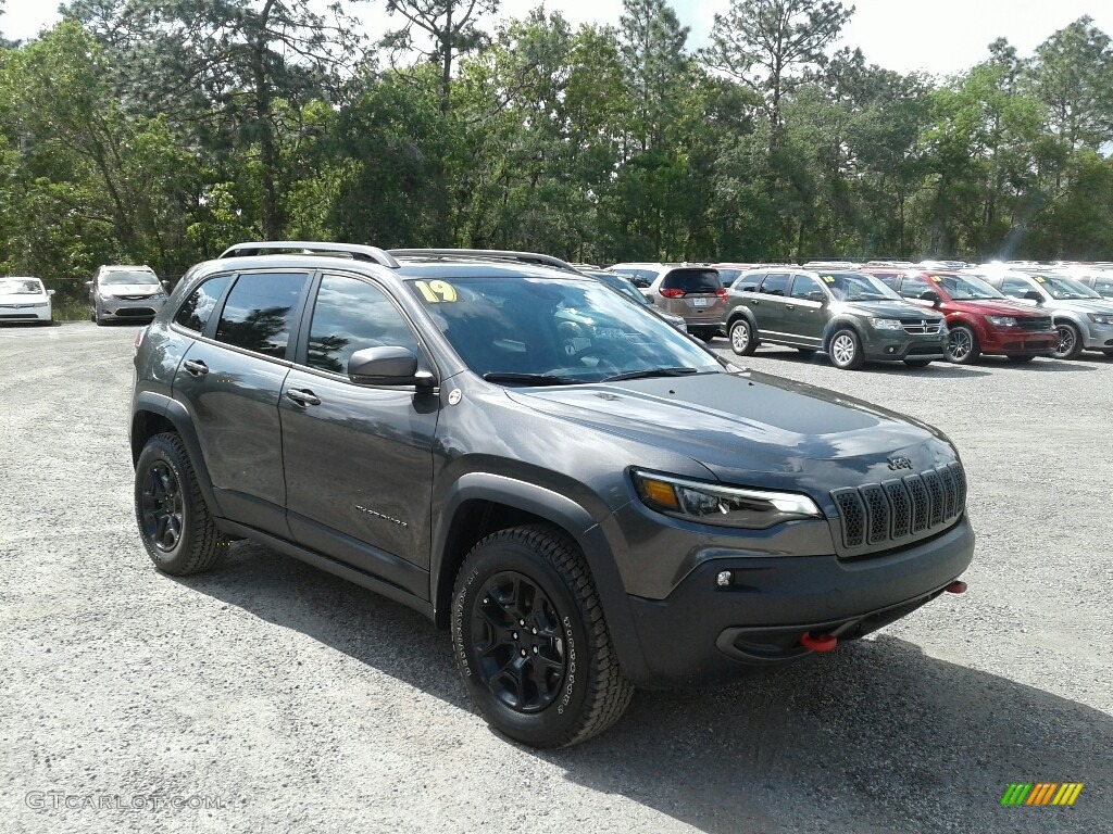 2019 Cherokee Trailhawk 4x4 - Granite Crystal Metallic / Black photo #7