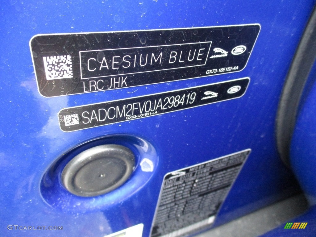 2018 F-PACE Color Code JHK for Caesium Blue Metallic Photo #126416395
