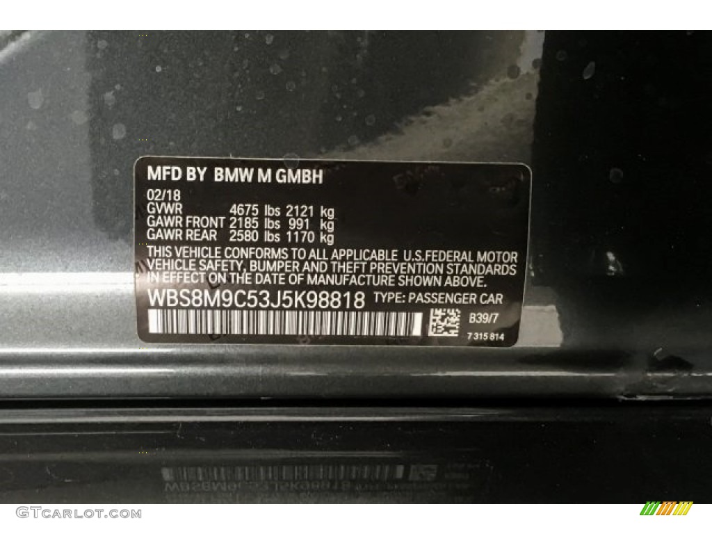 2018 M3 Sedan - Mineral Grey Metallic / Black photo #11