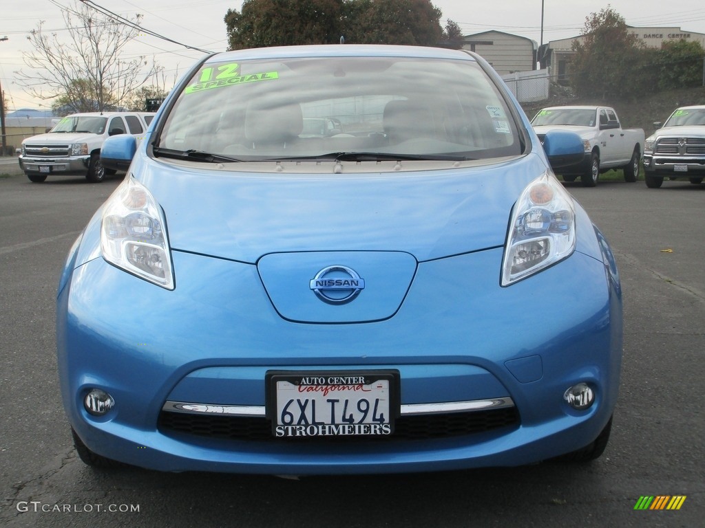 2012 LEAF SL - Blue Ocean / Light Gray photo #2