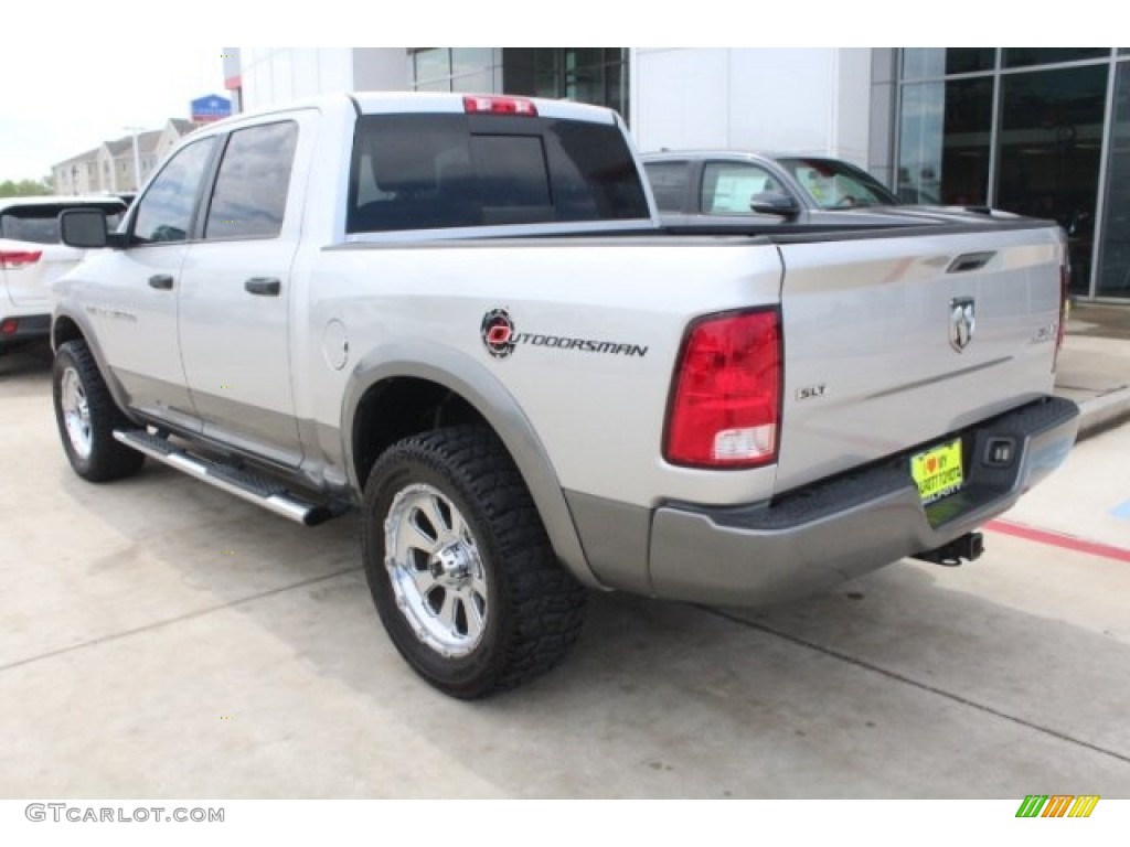 2011 Ram 1500 SLT Outdoorsman Crew Cab 4x4 - Bright Silver Metallic / Dark Slate Gray/Medium Graystone photo #6