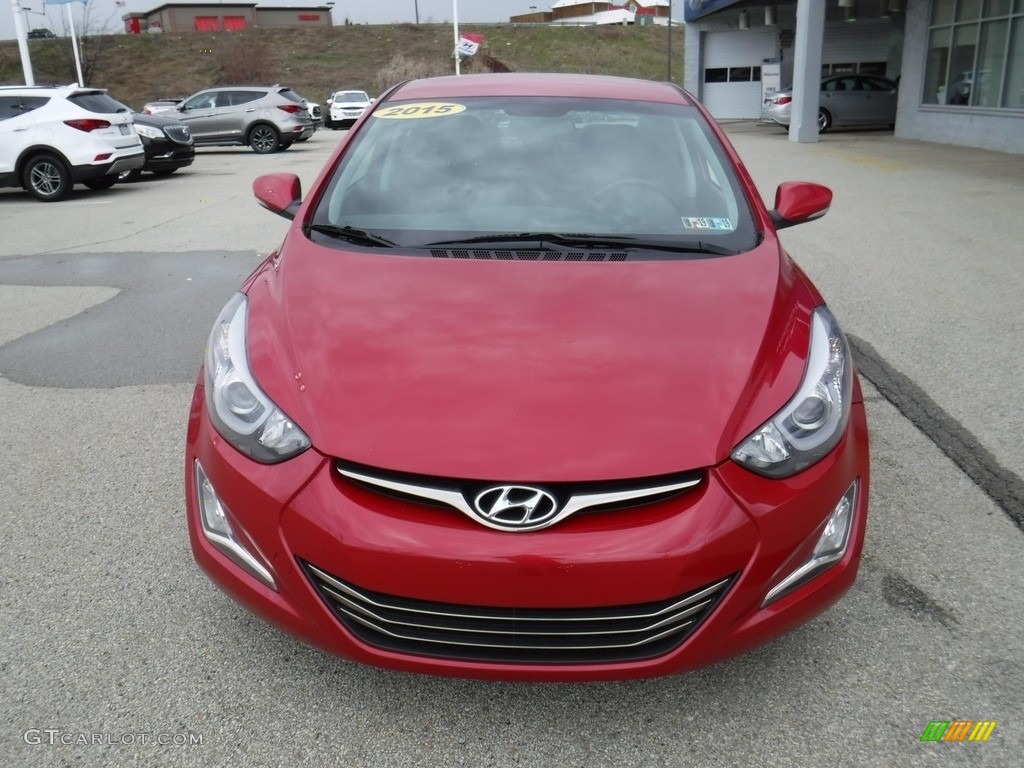 2015 Elantra Limited Sedan - Geranium Red / Black photo #3