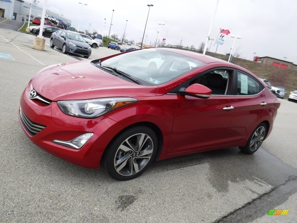 2015 Elantra Limited Sedan - Geranium Red / Black photo #4