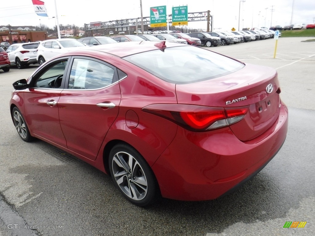 2015 Elantra Limited Sedan - Geranium Red / Black photo #7