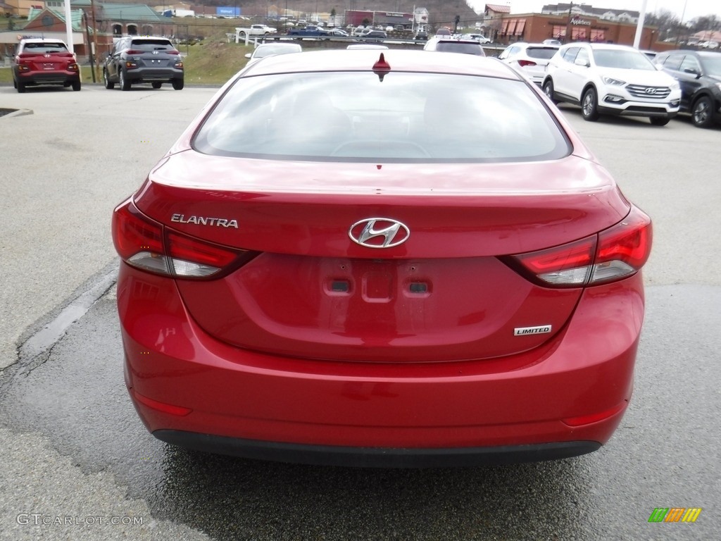 2015 Elantra Limited Sedan - Geranium Red / Black photo #8