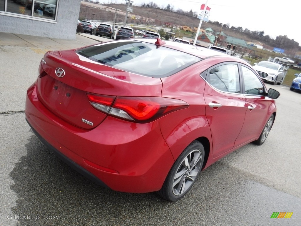 2015 Elantra Limited Sedan - Geranium Red / Black photo #9