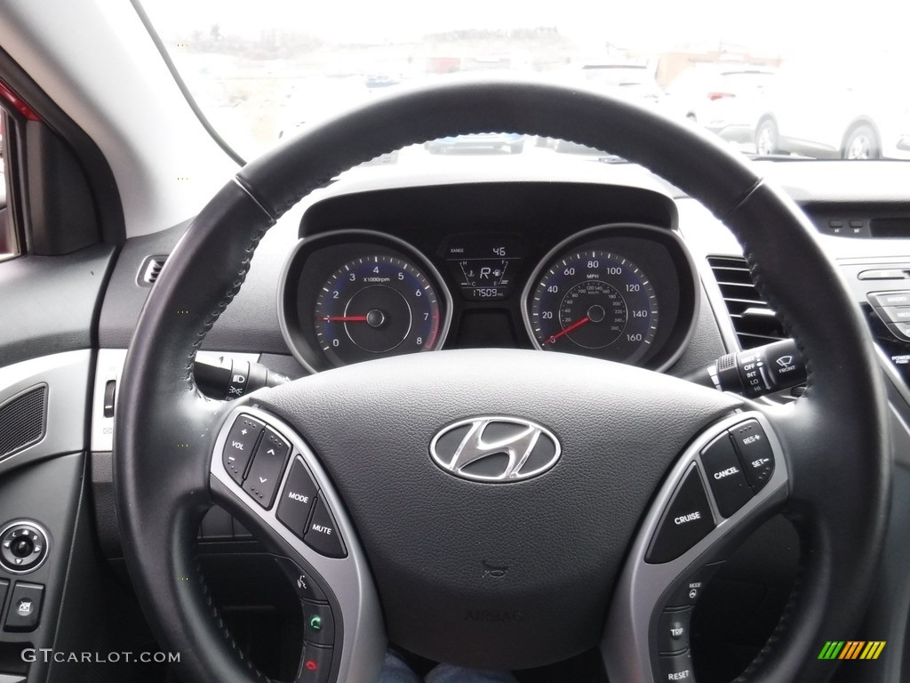 2015 Elantra Limited Sedan - Geranium Red / Black photo #21