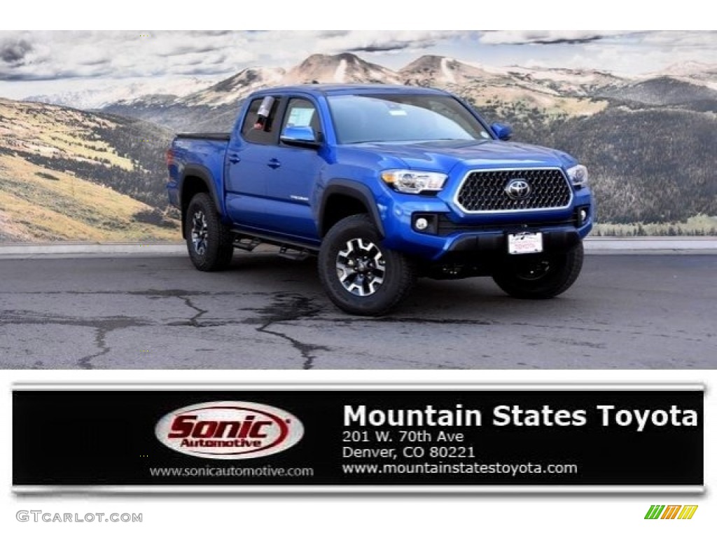 2018 Tacoma TRD Off Road Double Cab 4x4 - Blazing Blue Pearl / Cement Gray photo #1