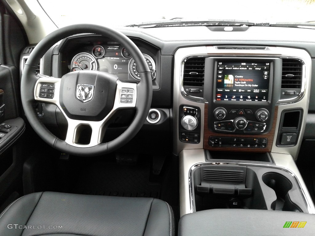 2018 Ram 1500 Laramie Crew Cab 4x4 Black Dashboard Photo #126428839
