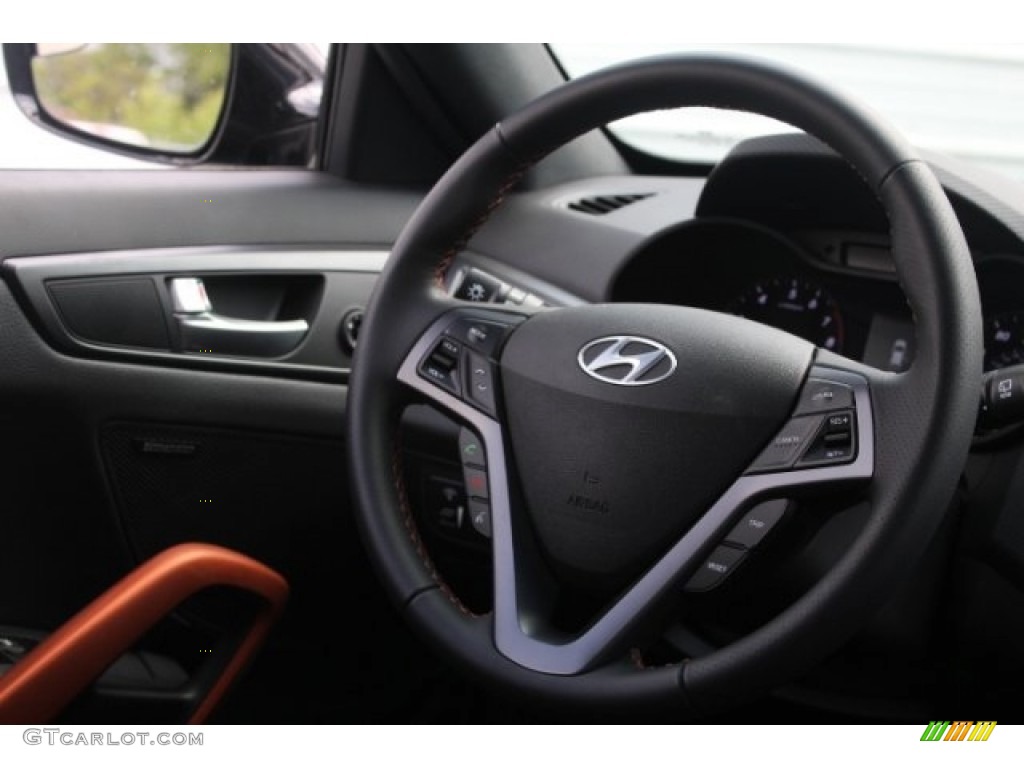 2017 Hyundai Veloster Turbo Vitamin C Steering Wheel Photo #126432010