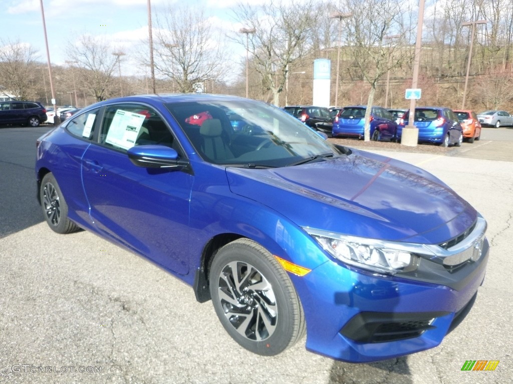 Aegean Blue Metallic 2018 Honda Civic LX-P Coupe Exterior Photo #126441001