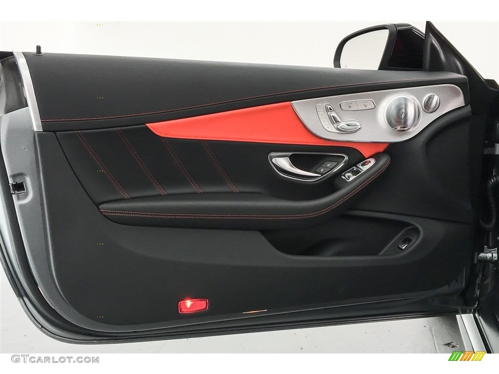 2018 Mercedes-Benz C 63 S AMG Coupe Red Pepper/Black Door Panel Photo #126441136