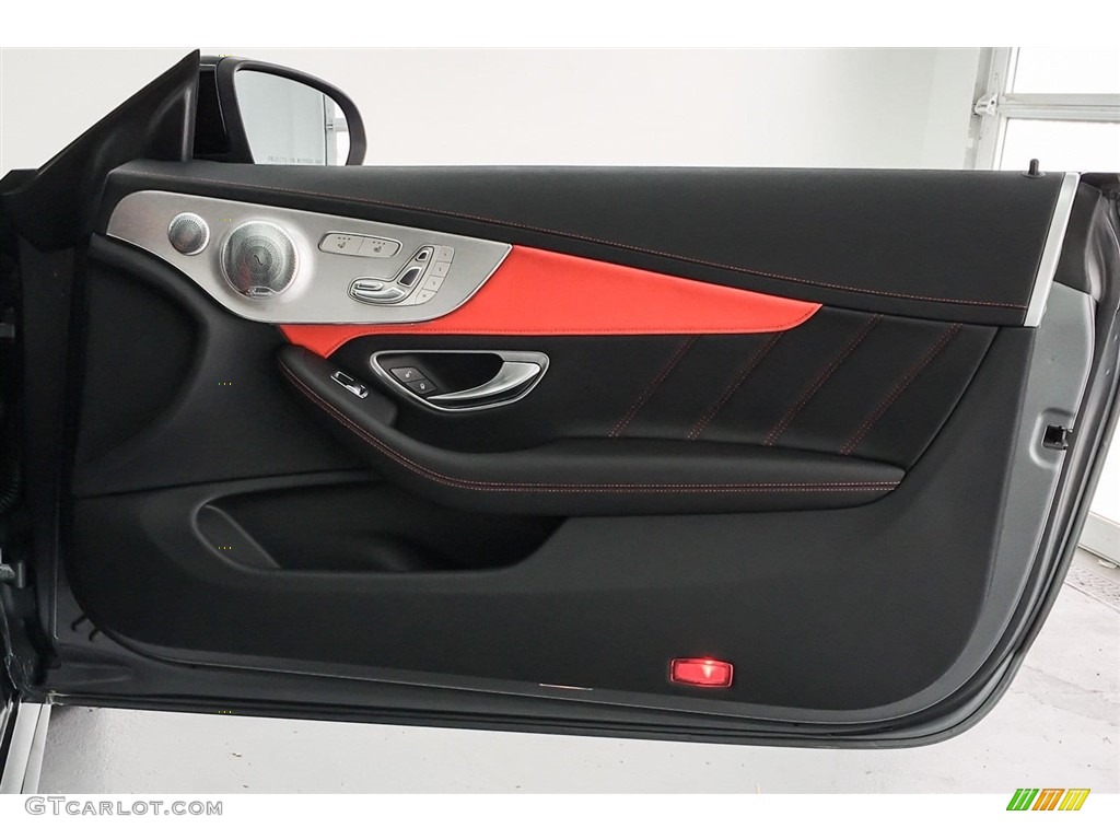 2018 Mercedes-Benz C 63 S AMG Coupe Red Pepper/Black Door Panel Photo #126441304