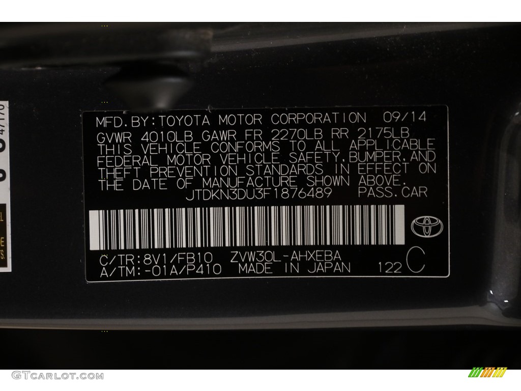 2015 Prius Two Hybrid - Winter Gray Metallic / Dark Gray photo #19