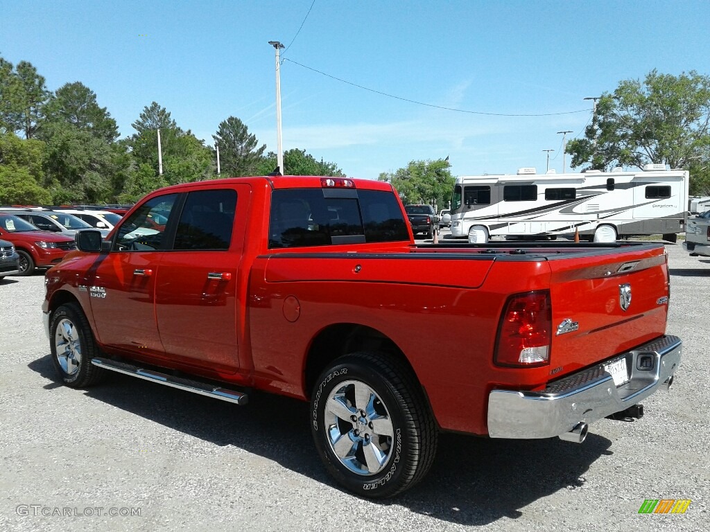 2018 1500 Big Horn Crew Cab 4x4 - Flame Red / Black/Diesel Gray photo #3