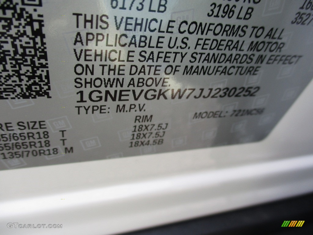 2018 Traverse LT AWD - Summit White / Jet Black photo #20