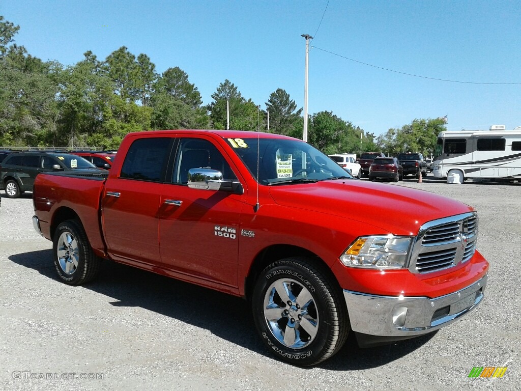 Flame Red 2018 Ram 1500 Big Horn Crew Cab Exterior Photo #126447196