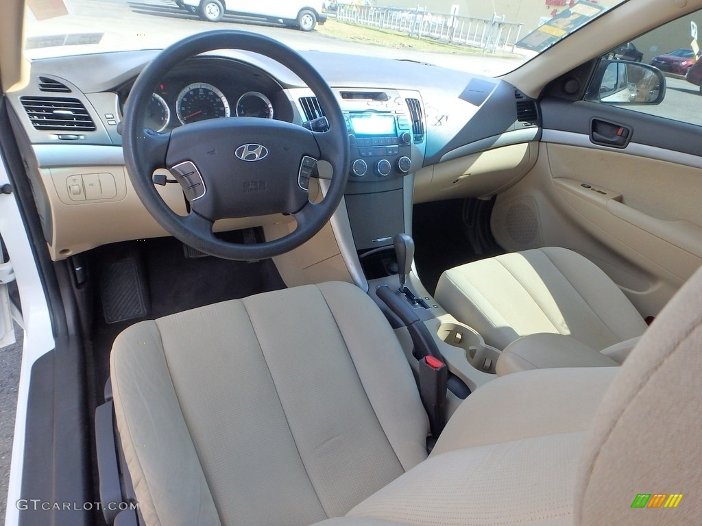 2010 Sonata GLS - Pearl White / Camel photo #10