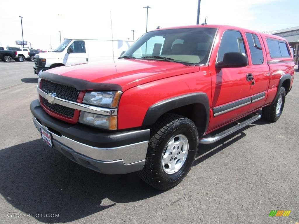 2003 Silverado 1500 LT Extended Cab 4x4 - Victory Red / Tan photo #1