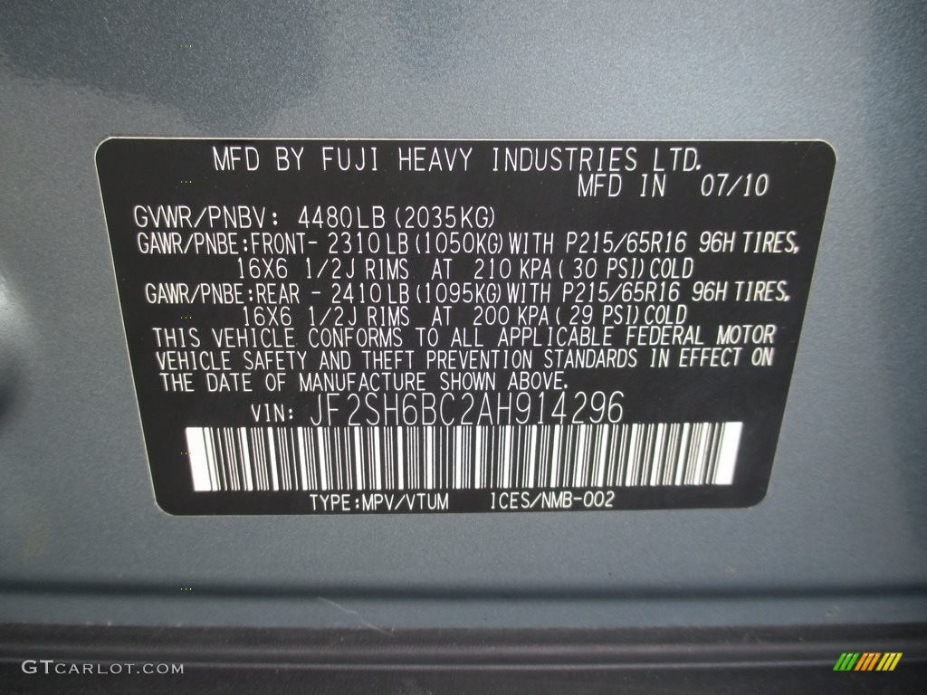 2010 Forester 2.5 X Premium - Sage Green Metallic / Platinum photo #29