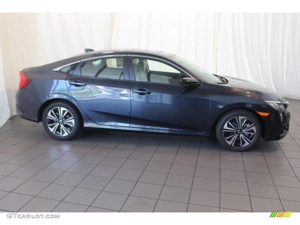 2018 Civic EX-T Sedan - Cosmic Blue Metallic / Gray photo #3