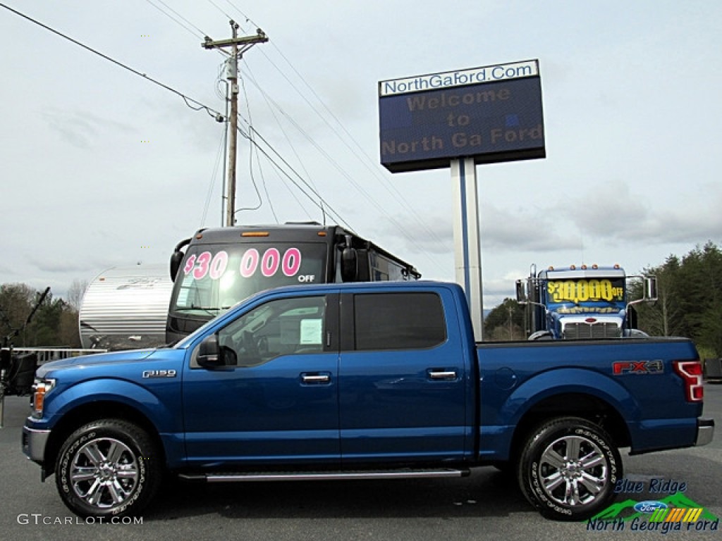 2018 F150 XLT SuperCrew 4x4 - Lightning Blue / Earth Gray photo #2