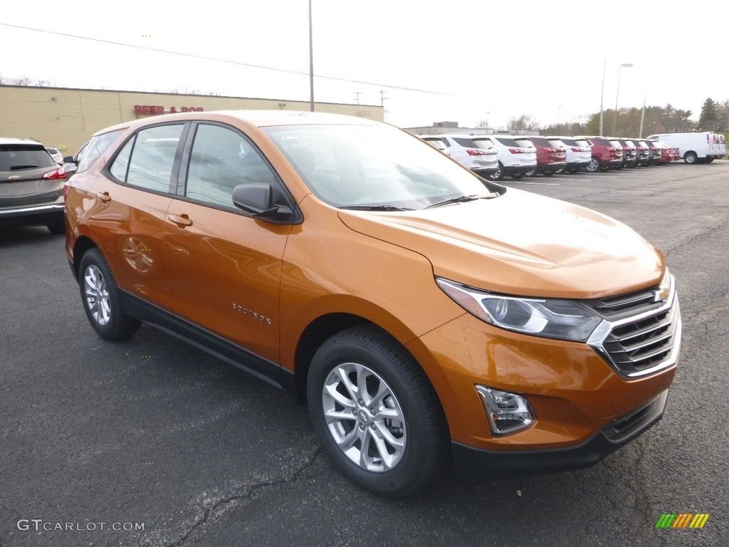 2018 Equinox LS - Orange Burst Metallic / Medium Ash Gray photo #7