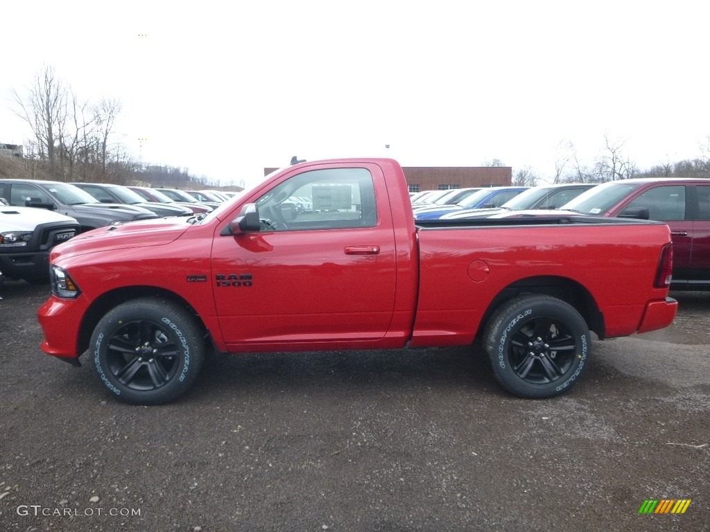 Flame Red 2018 Ram 1500 Night Regular Cab 4x4 Exterior Photo #126459886