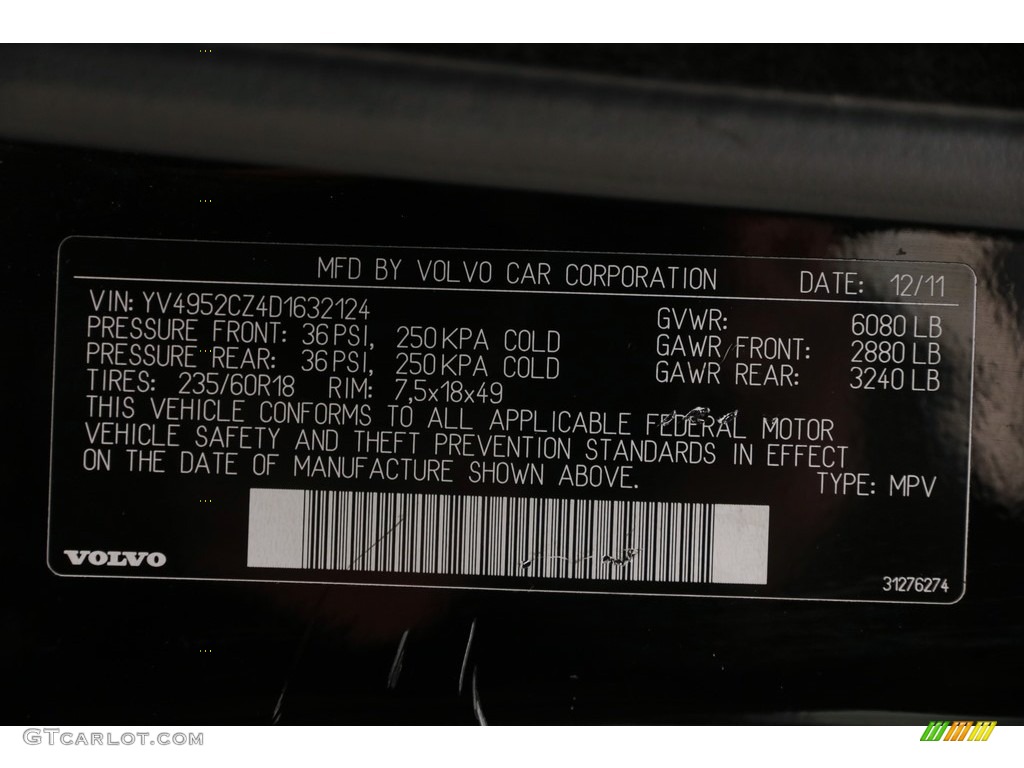 2013 XC90 3.2 AWD - Black Stone / Off Black photo #19