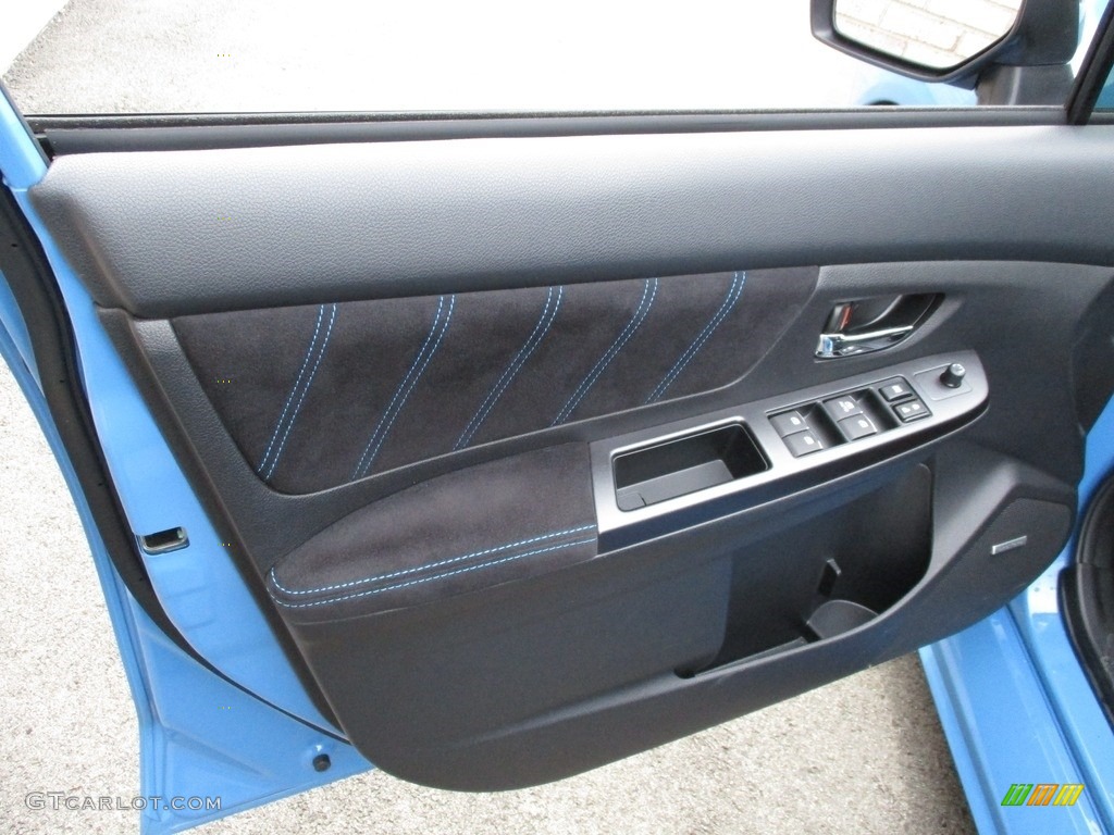 2016 Subaru WRX STI HyperBlue Limited Edition Carbon Black/Hyper Blue Door Panel Photo #126466074