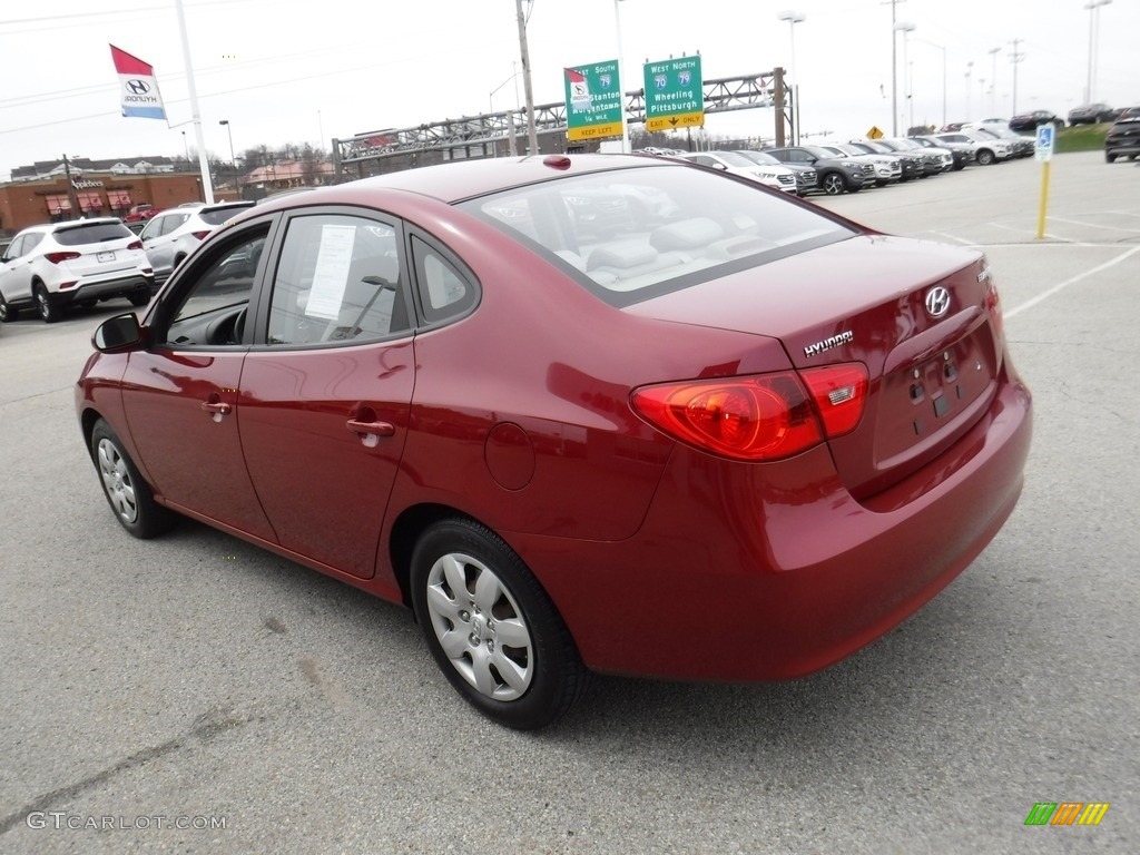 2008 Elantra GLS Sedan - Apple Red Pearl / Beige photo #7