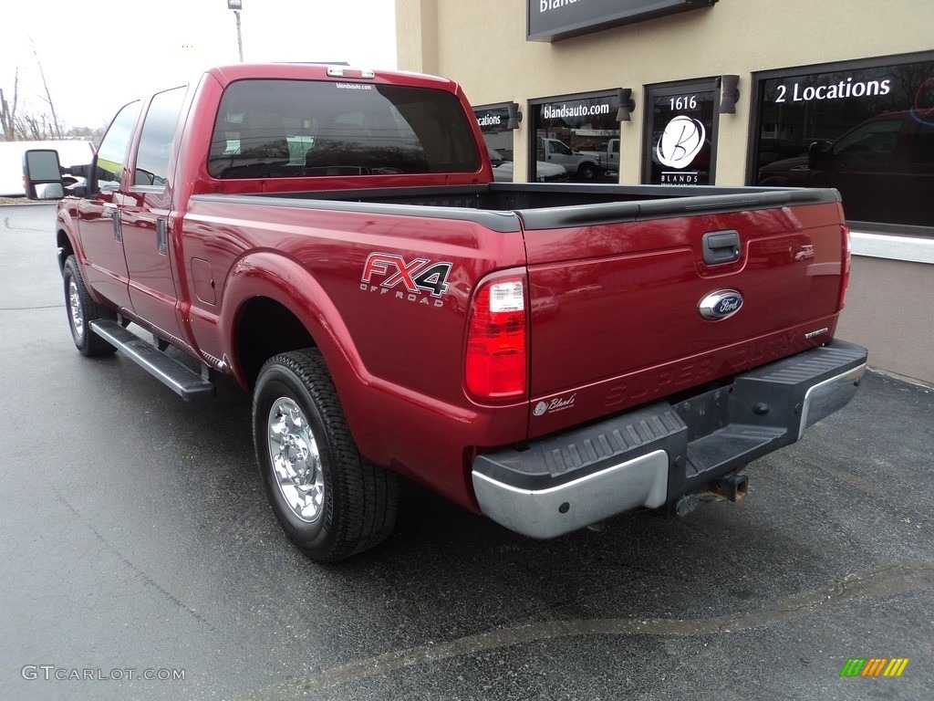 2015 F250 Super Duty XLT Crew Cab 4x4 - Ruby Red / Adobe photo #3