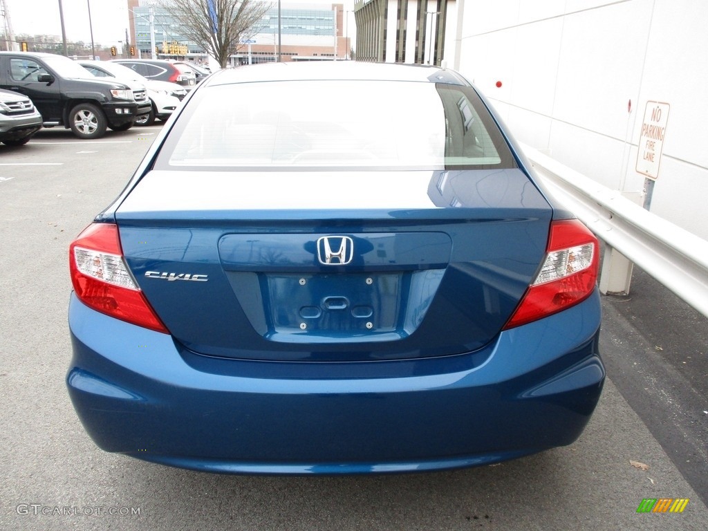 2012 Civic EX-L Sedan - Dyno Blue Pearl / Gray photo #4