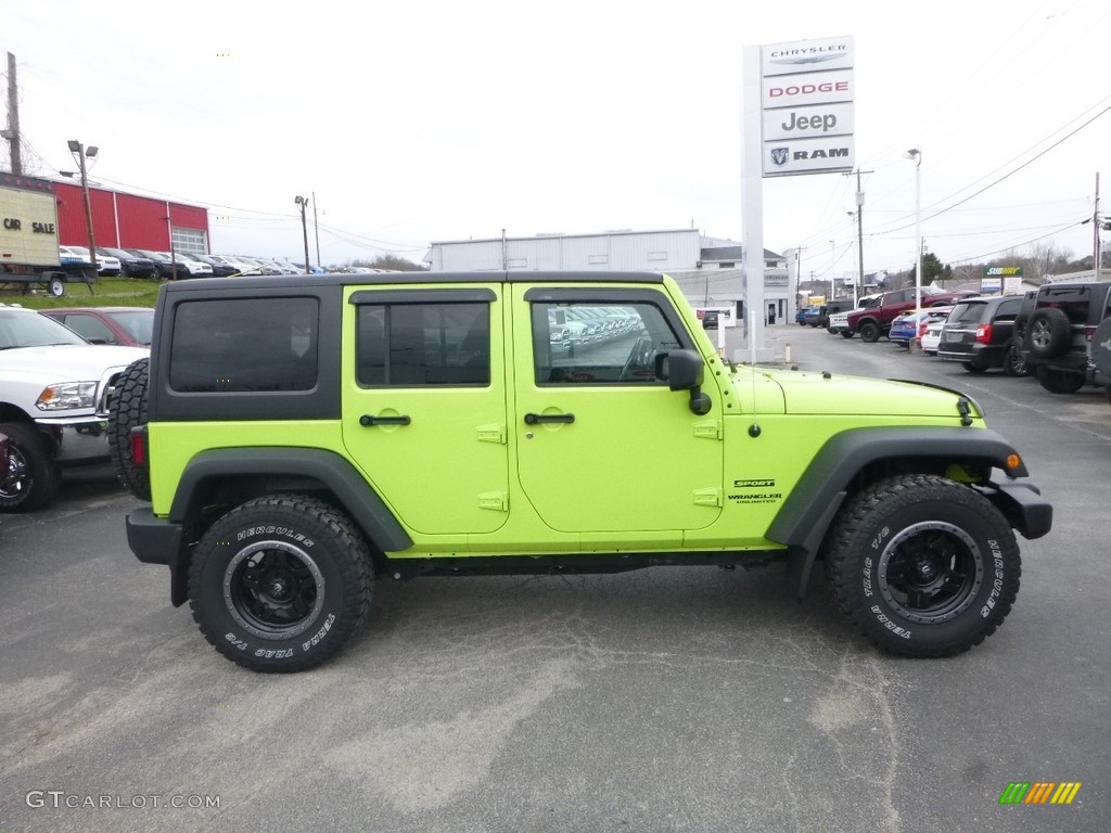 2017 Wrangler Unlimited Sport 4x4 - Hypergreen / Black photo #6