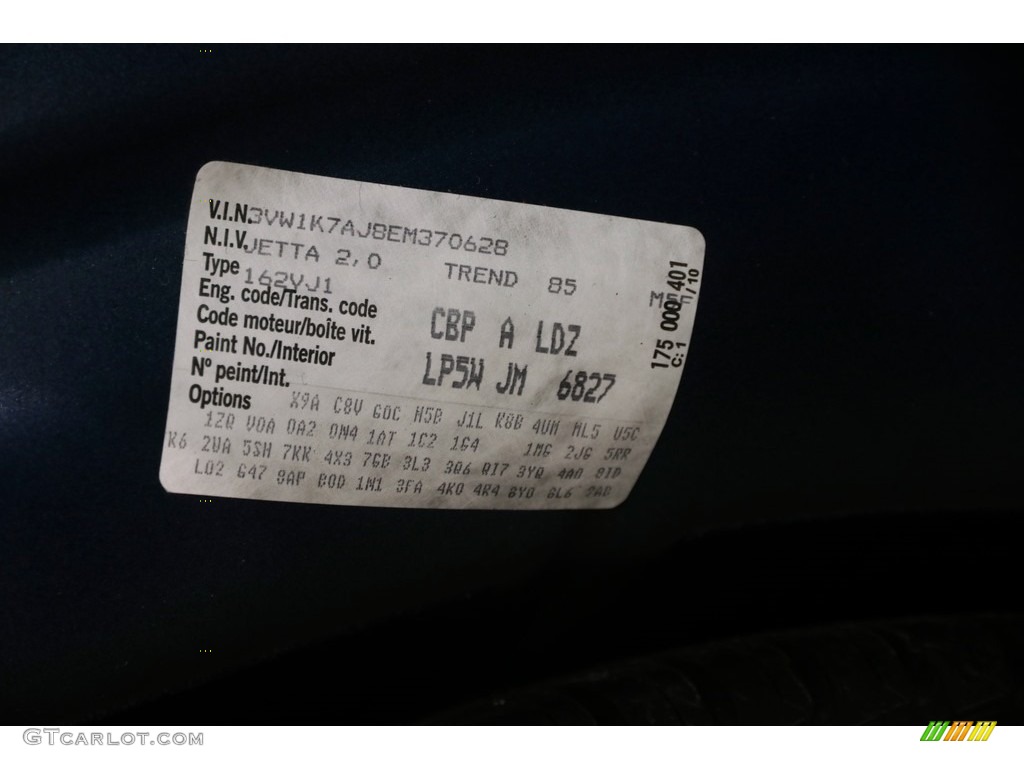 2014 Jetta S Sedan - Tempest Blue Metallic / Titan Black photo #19