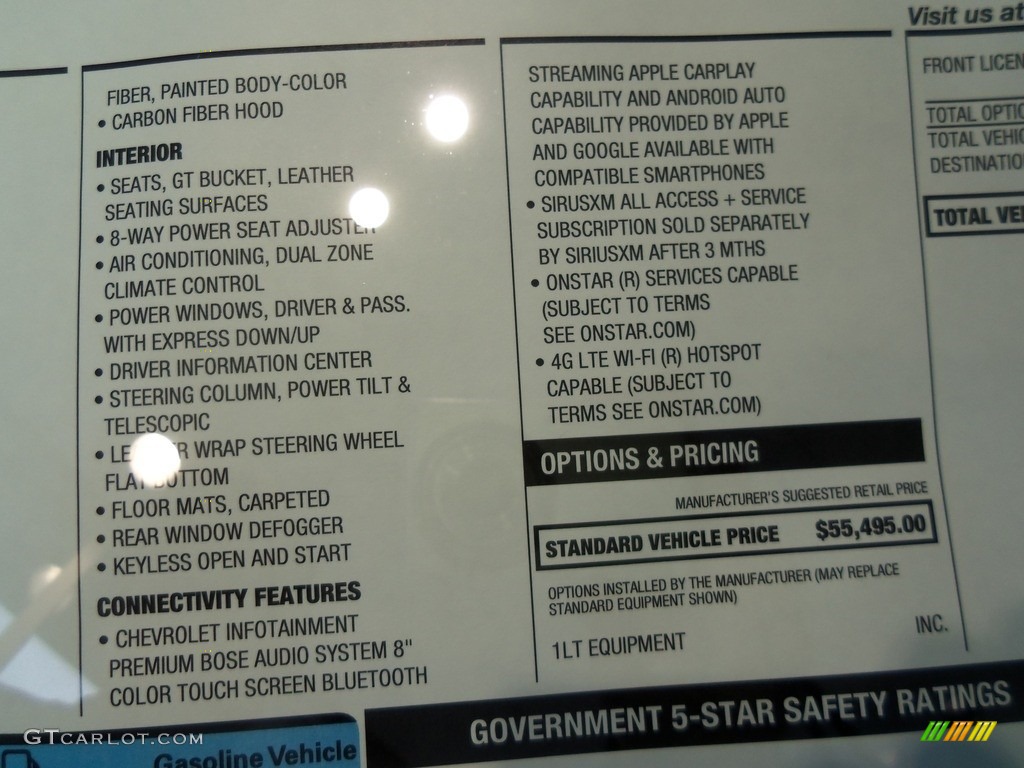 2019 Chevrolet Corvette Stingray Coupe Window Sticker Photo #126489761