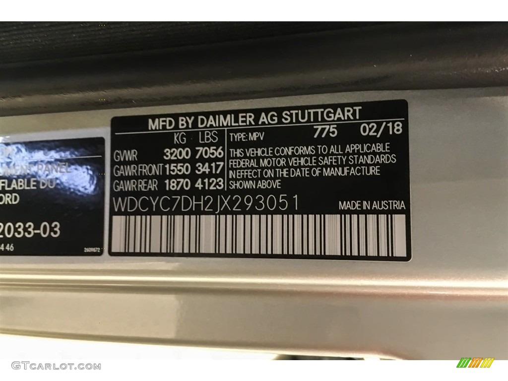 2018 G Color Code 775 for Iridium Silver Metallic Photo #126503819