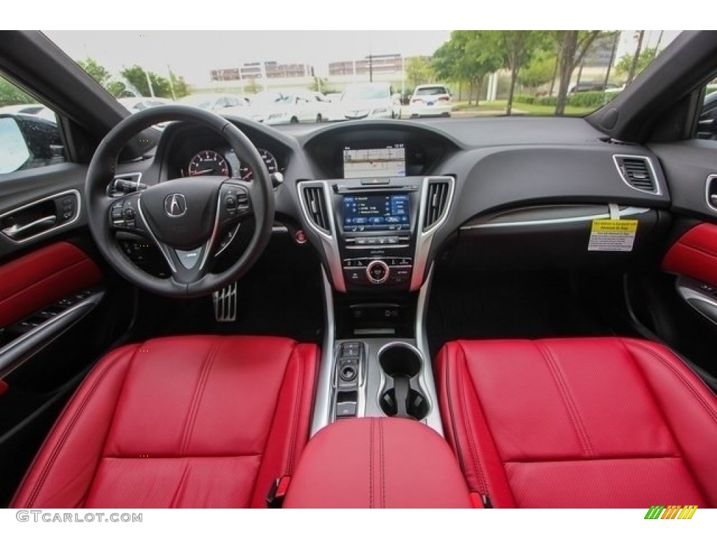Red Interior 2018 Acura TLX V6 A-Spec Sedan Photo #126508418