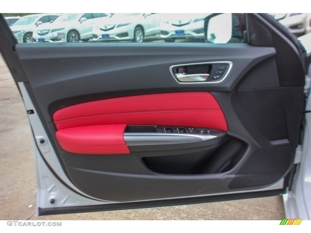 2018 Acura TLX V6 A-Spec Sedan Red Door Panel Photo #126508451