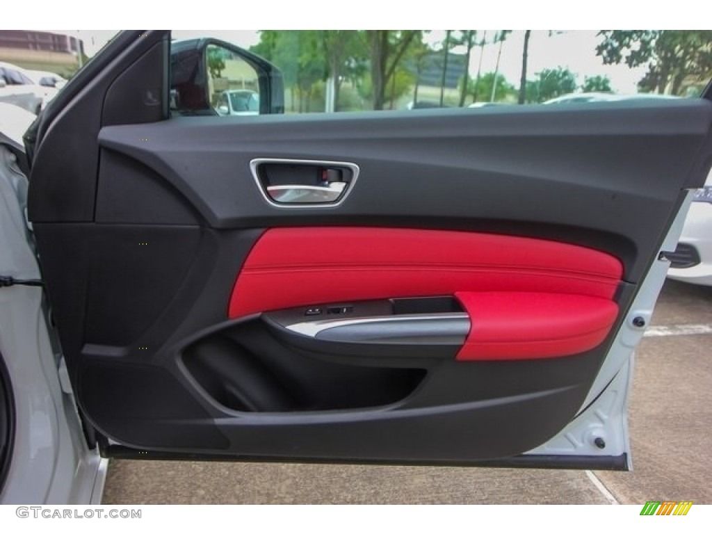 2018 Acura TLX V6 A-Spec Sedan Red Door Panel Photo #126508556