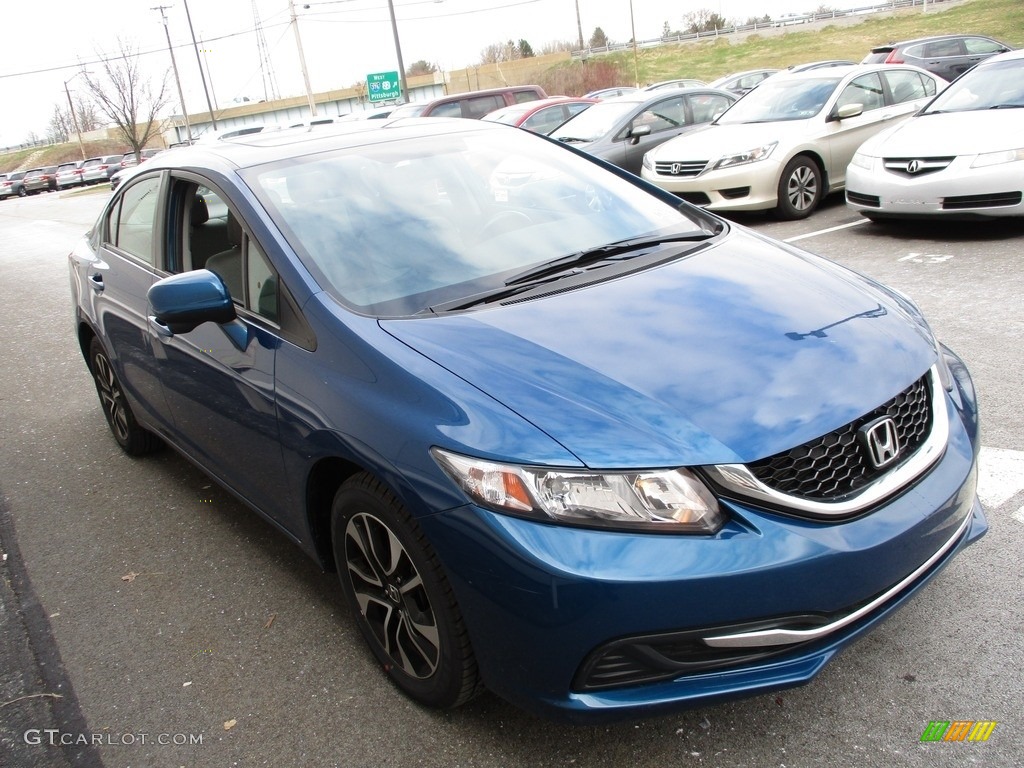 2015 Civic EX Sedan - Dyno Blue Pearl / Gray photo #7