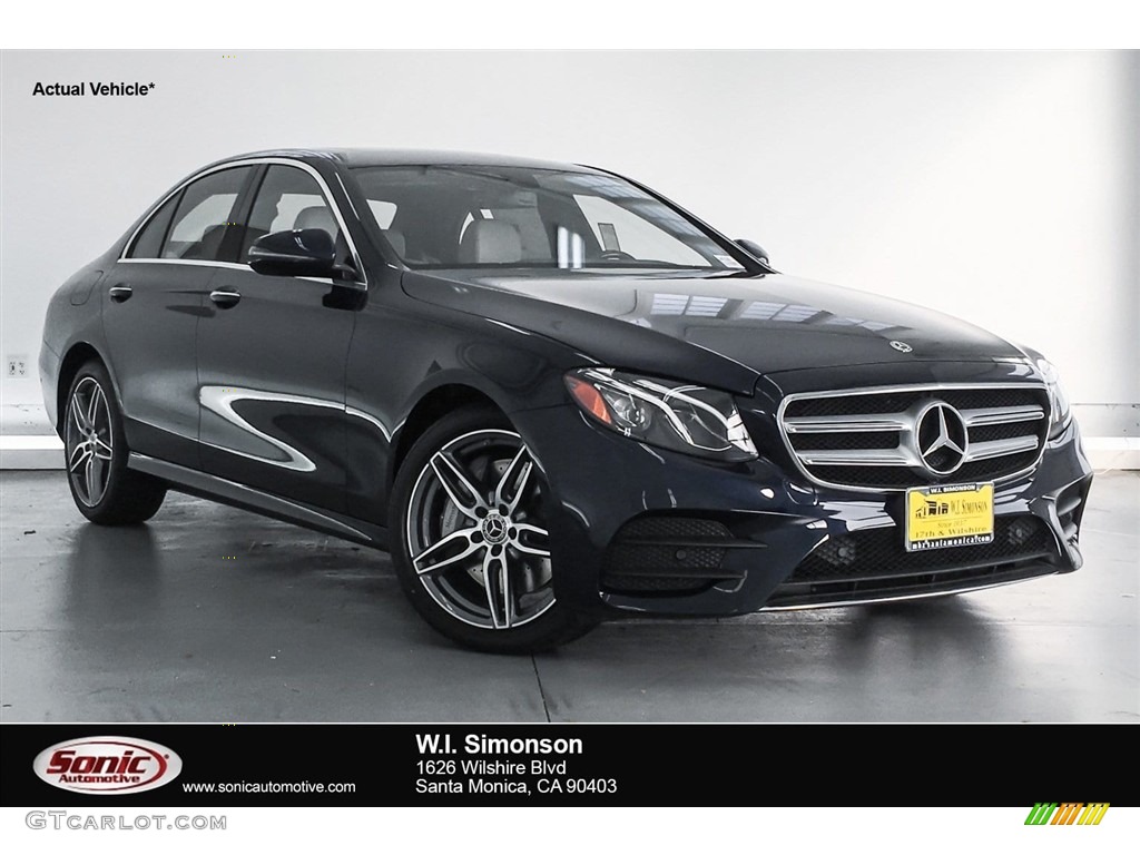 2018 E 400 4Matic Sedan - Lunar Blue Metallic / Macchiato Beige/Black photo #1