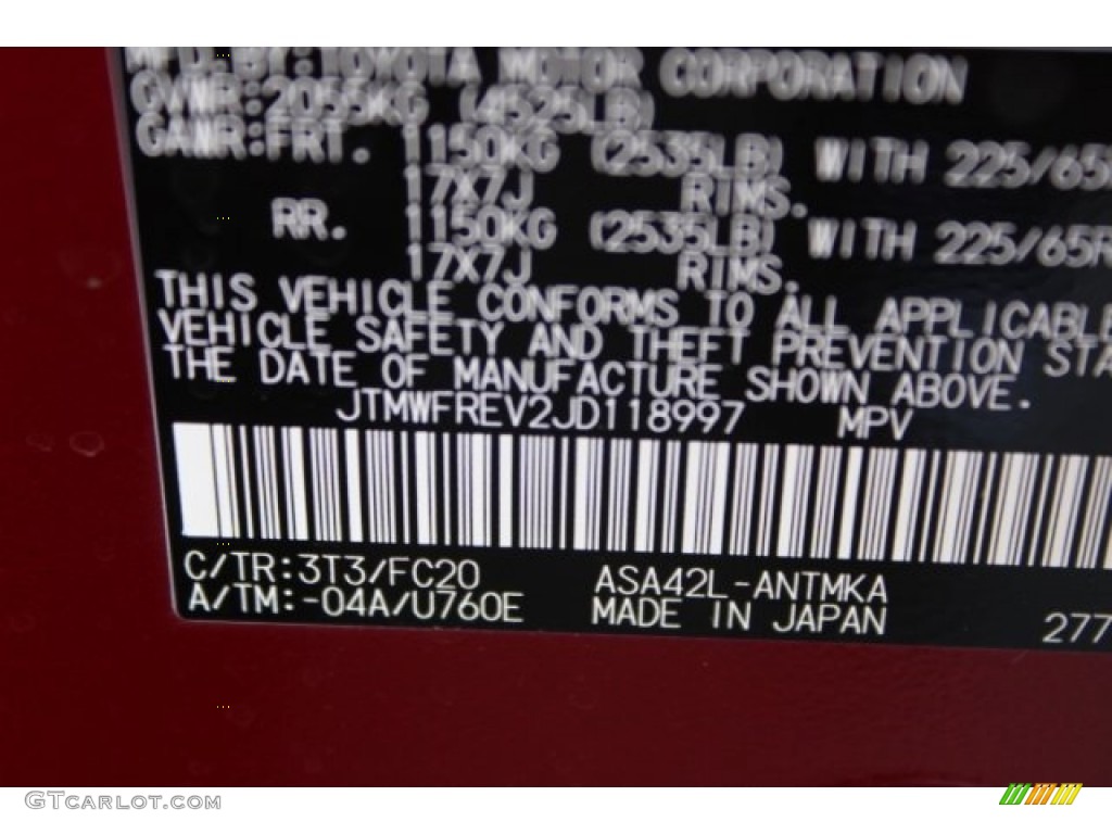 2018 RAV4 XLE - Ruby Flare Pearl / Black photo #33