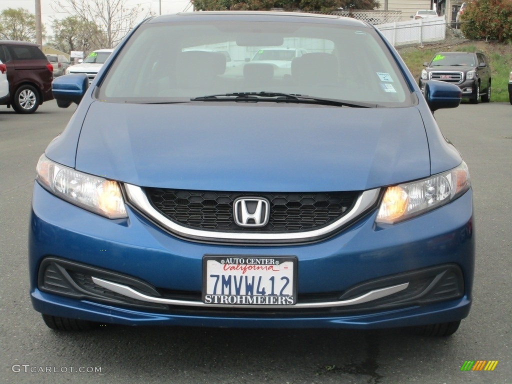 2015 Civic EX Sedan - Dyno Blue Pearl / Gray photo #2