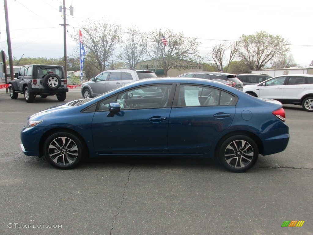 2015 Civic EX Sedan - Dyno Blue Pearl / Gray photo #4